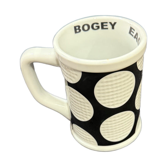 Golf Gifts Gallery Mug Black & White Dimpled Golf Ball Pattern 4.78” H Cup