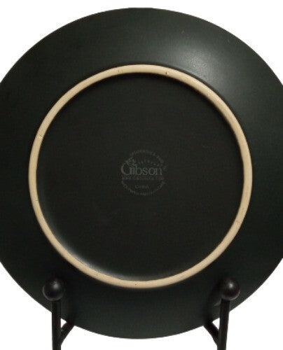 Gibson Designs SOHO LOUNGE 3-Salad Plates 8 ¼”D Burgundy Round Black Exterior