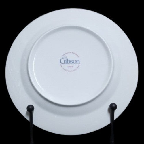 Gibson Designs ROMANCE 3-Dinner Plates 10 ½” D Floral Ceramic White Dish