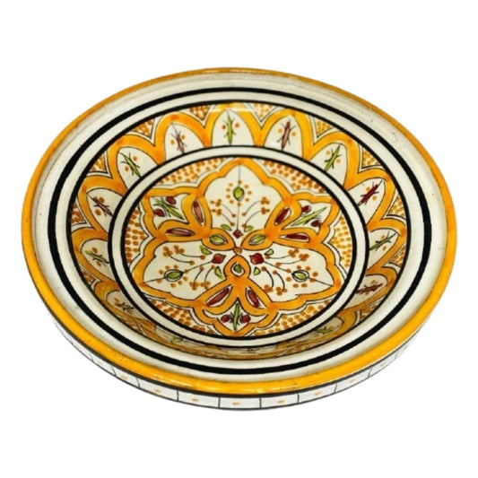 Handmade Moroccan Bhar Orange Pasta Bowl 9.5/8” Tagine Style Terracotta No Lid
