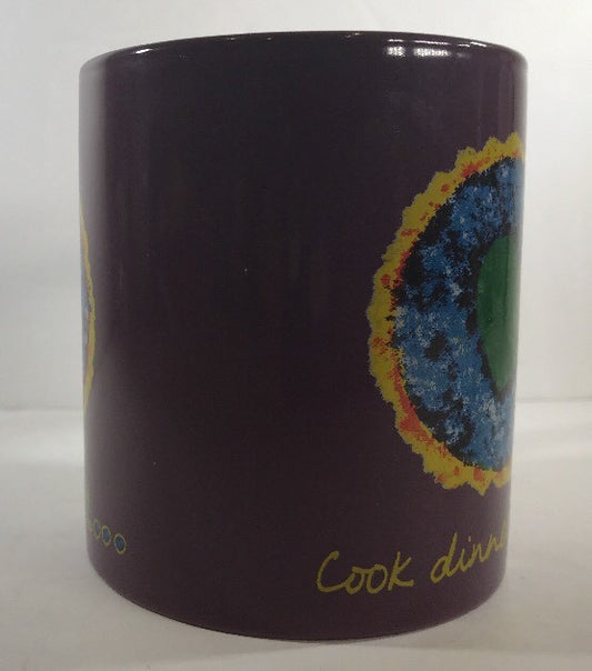 Penzeys Spices Ceramic Coffee Mug /Cup "Heal the World" "Cook Dinner Tonight"