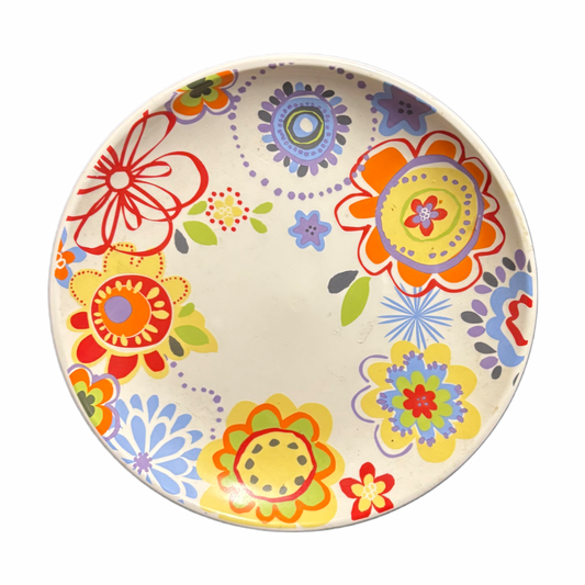 Euro Ceramica FLORAL DELIGHT 4-Salad Plates Flowers Ceramic Rare Dessert Dish