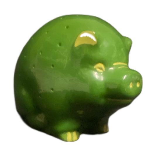 Green Pig Ceramic Toothpick Holder — Charcuterie Appetizer Server (Vintage)
