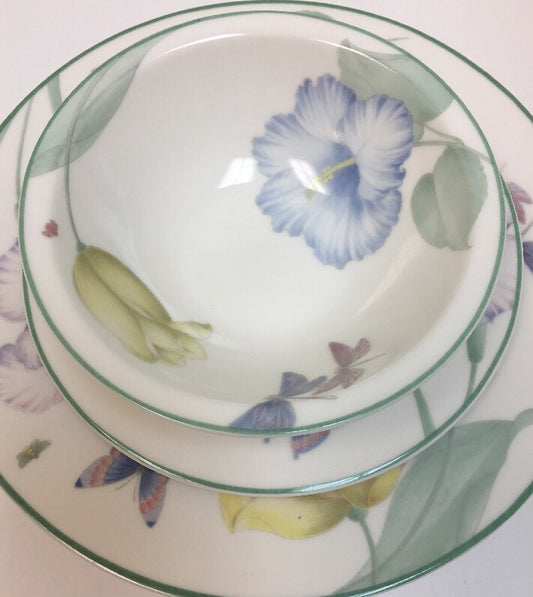 Epoch Garden Walk 3 Piece Place Setting Service For 2-E125 Oven Safe Floral