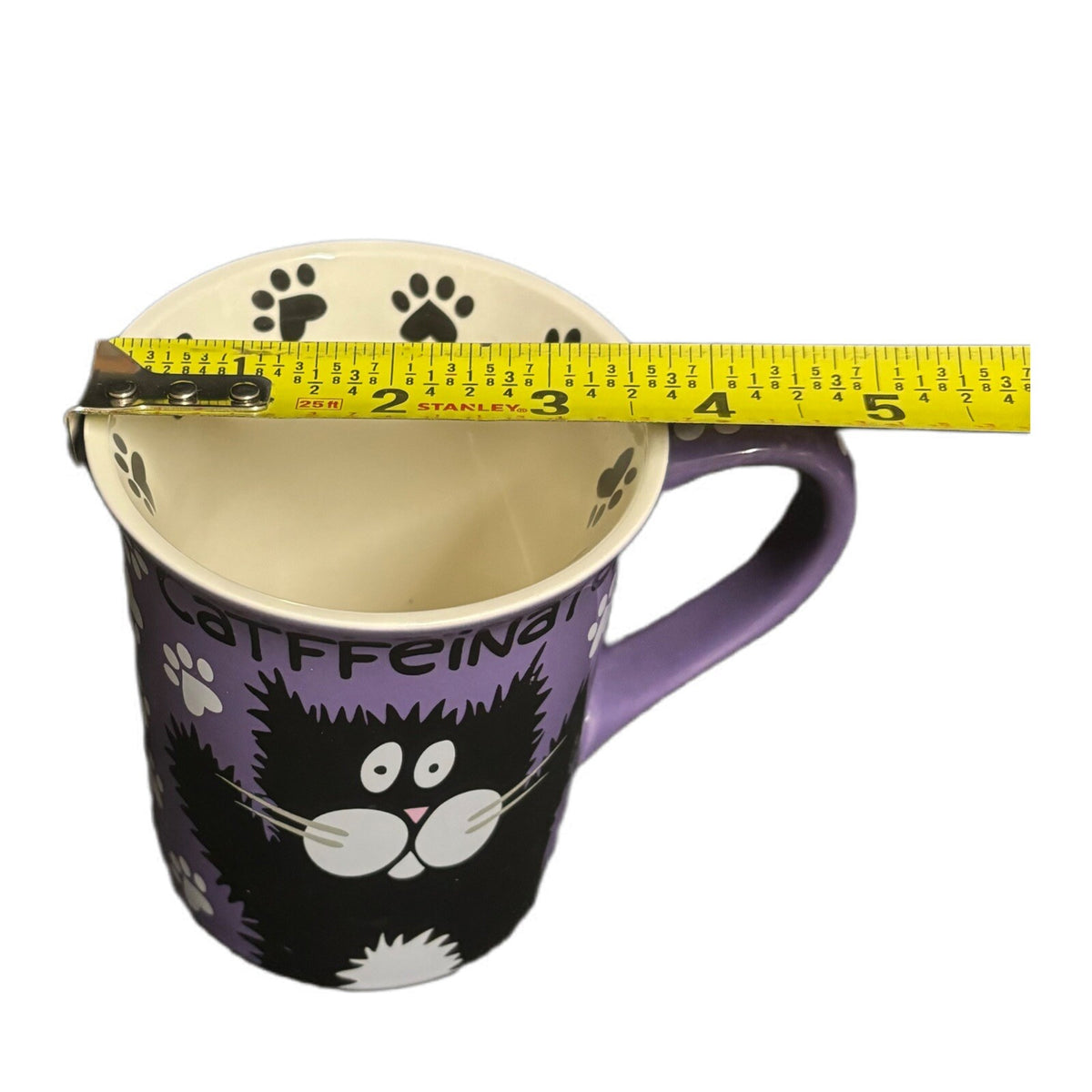 Lorrie Veasey Mug Cat Our Name Is Mud 16 Oz Kitty Coffee Tea Cup DECATFFEINATED