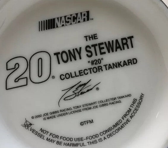 TONY STEWART Nascar Stein #20 Collector Tankard 2002 Joe Gibbs Racing Mug Cup