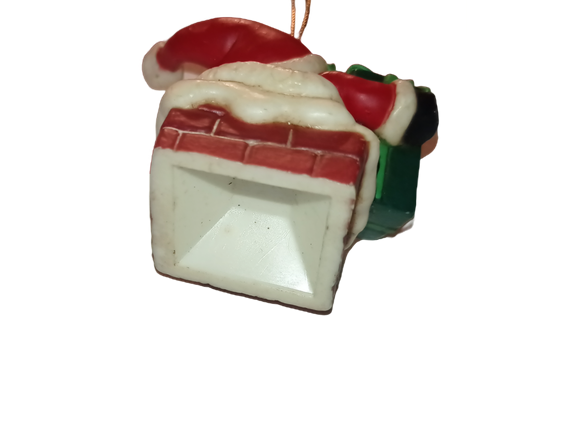 3 Christmas Santa Claus Tree Hanging Holiday Ornament Set Gift, Tree, Ski