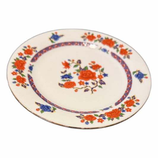 3 CROWN MING OLD IMARI Salad Plates 7.5” Jian Shiang China Faded Gold Trim