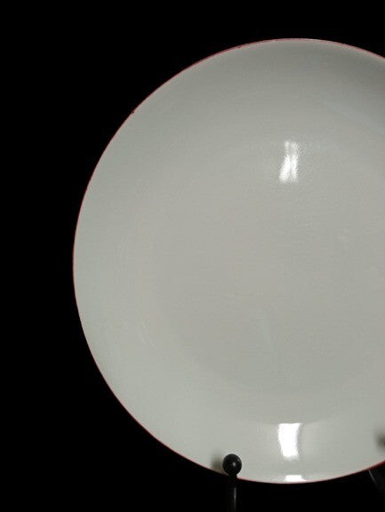 Gibson Designs VIBES RED BANDED 2-Salad/Dessert Plates 7 5/8" D White