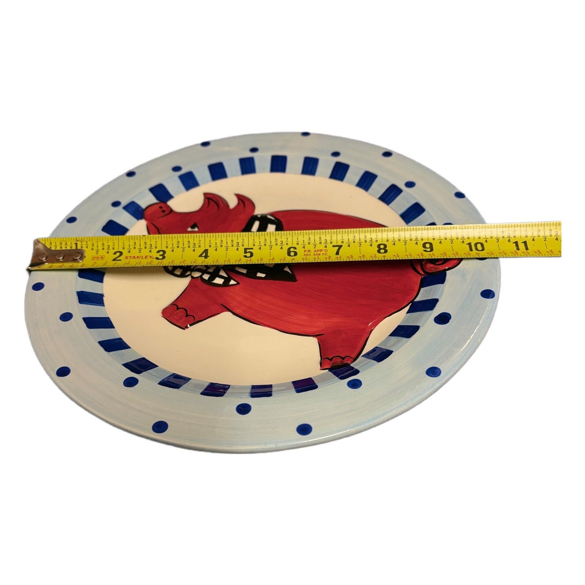 BECCA 3-Dinner Plates Pig BBQ Country Farm Signature Collection Home ETC Ceramic