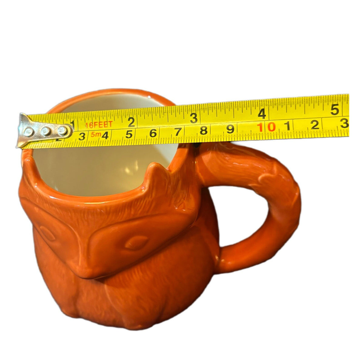 Holiday Home HARVEST Mug Orange FOX 3D Face Ceramic Figural Coffee Tea Cup