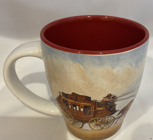 Wells Fargo Bank Stagecoach Coffee Cup John Rush Art 12 oz. Promo Ceramic Mug
