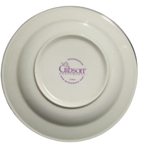 Vintage Gibson Designs PACIFIC 2-Rim Soup Bowls 9 1/8”D Pink Purple Green Floral