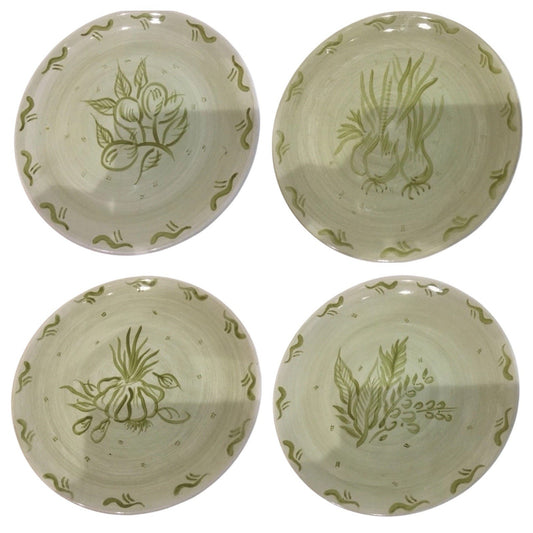 Trish Richman At Home Garden Vegetable Salad Plates Set of 4