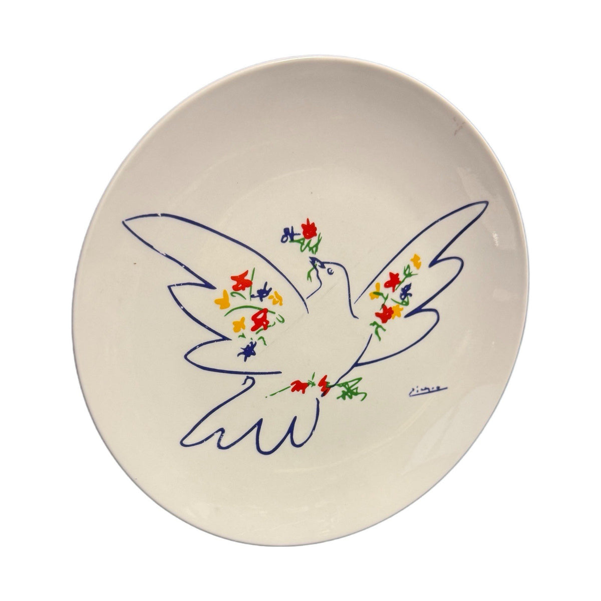 Picasso Dove of Peace Plate XL Art Spain 8” Porcelain Wall Art Decor Gift