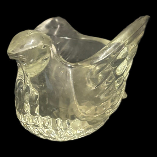 Avon Clear Glass Swan Votive Tea Light Used Vintage