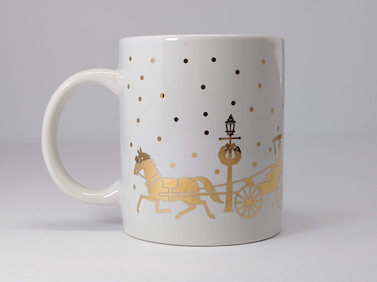 Studio Nova Mug GOLDEN CITY White Gold Tea Cup Christmas Glassware Collection