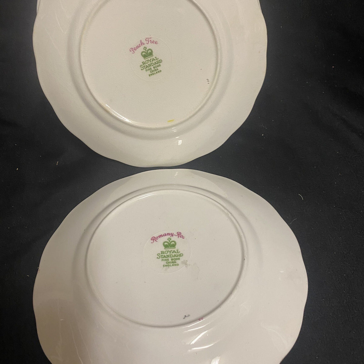 Vintage Royal Standard 5-Bread Butter Plates PEACH TREE Fine Bone China England