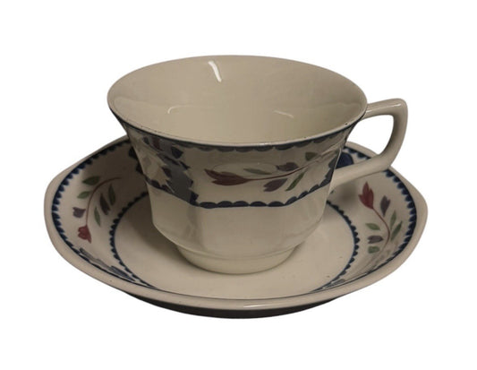 Adams Lancaster English Ironstone Set of 6 Cups & 6 Saucers England Vintage