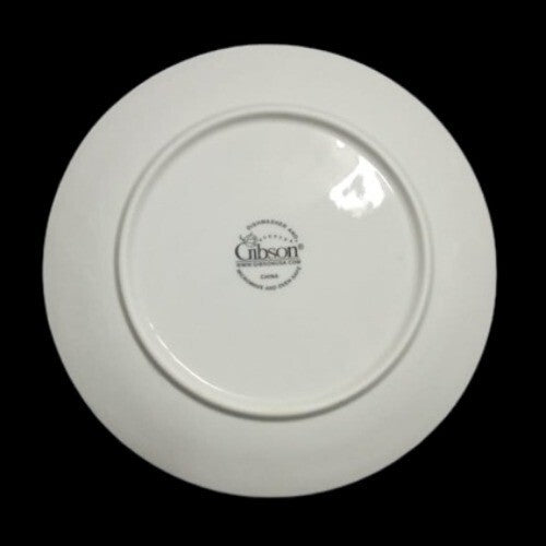 Gibson Designs OLIVE ORCHARD Salad Plate 7 3/8”D White Embossed Olives & Leaves