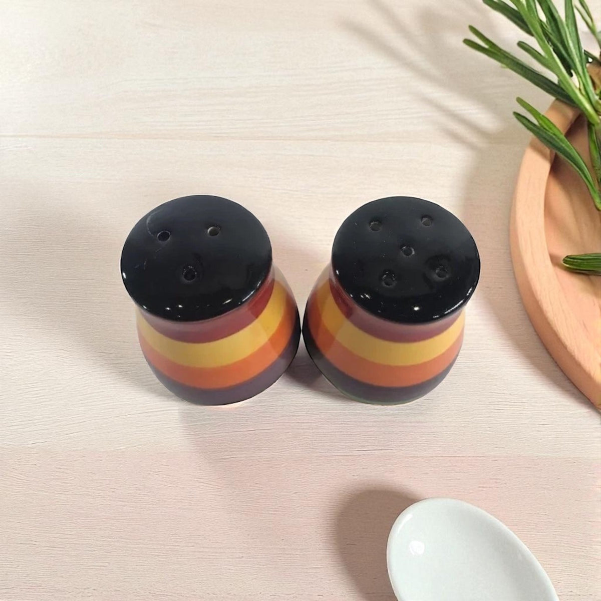 Philippe Richard Rondo Hand Painted Multicolor Canister Set of 3 or Shakers Set