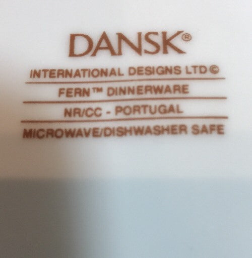 Dansk FERN 4 Piece Place Setting For 1 International Designs Portugal NR/CC