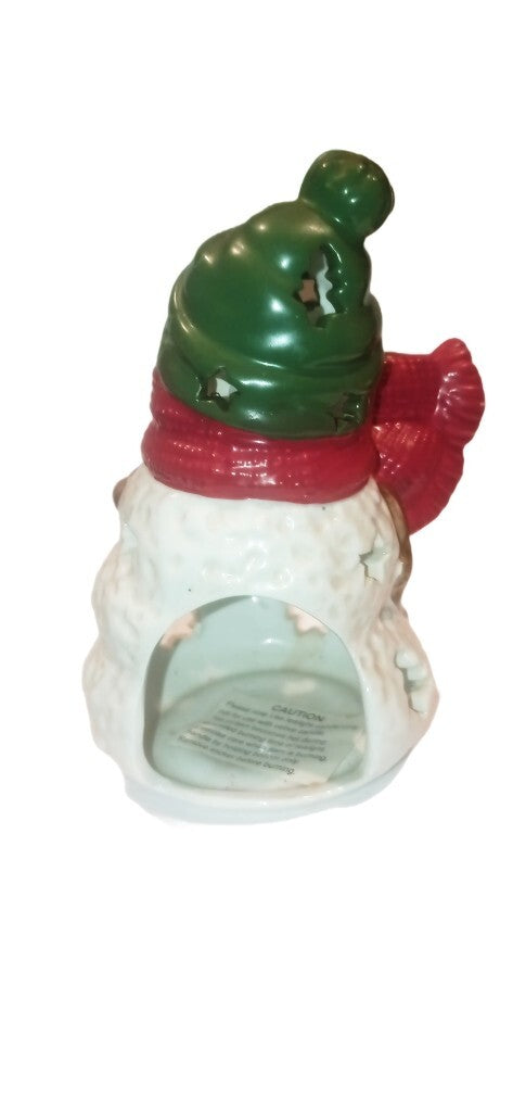 Hallmark Jan Karon Christmas Mitford Snowman Votive Tealight Candle Holder