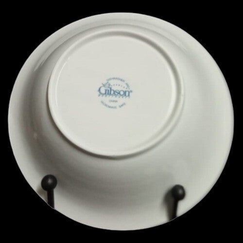 Gibson Designs IMPERIAL BRAID Serving Bowl 9" D White Dots Embossed Pasta Salad