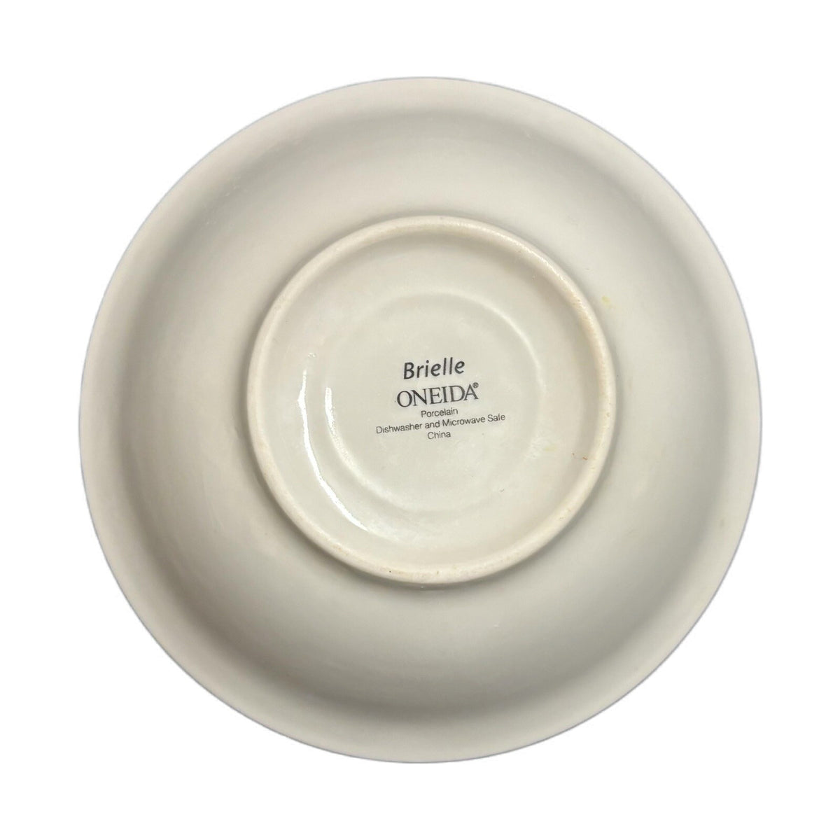 Rare Oneida BRIELLE 6-Bowls Soup/Cereal White Porcelain Red & Black Fower