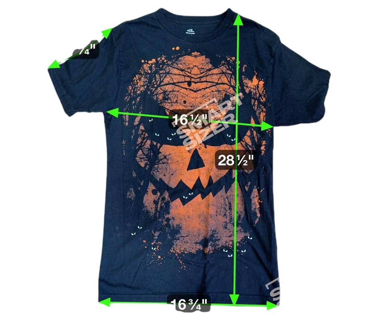 Men’s Halloween Fright Night Jack-O-Lantern Pumpkin Graphic T-Shirt Black
