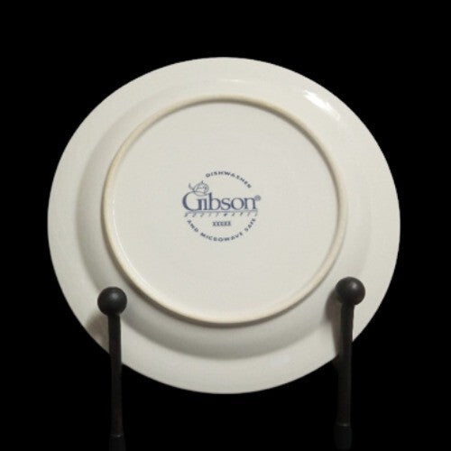 Gibson Designs BARNYARD Salad Plate 7 1/8" D Heart Cow Farmhouse Dessert Dish