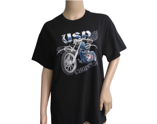 USA Choppers By Gildan T-Shirt Medium Black Short Sleeves Men Crew Neck Cotton