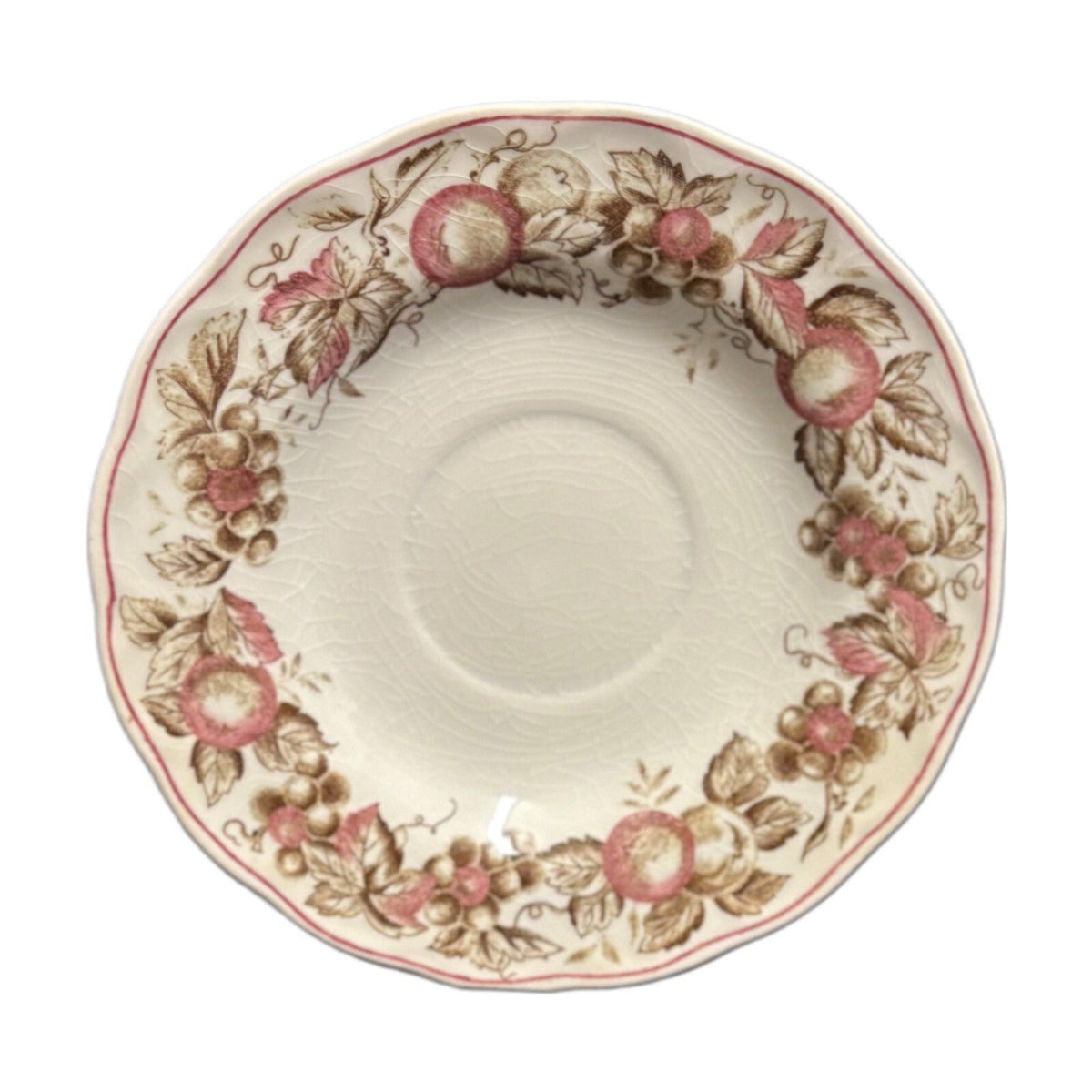 Double Phoenix INDIAN SUMMER 4-Saucers Iron Stone Round Scalloped Fruit Dish