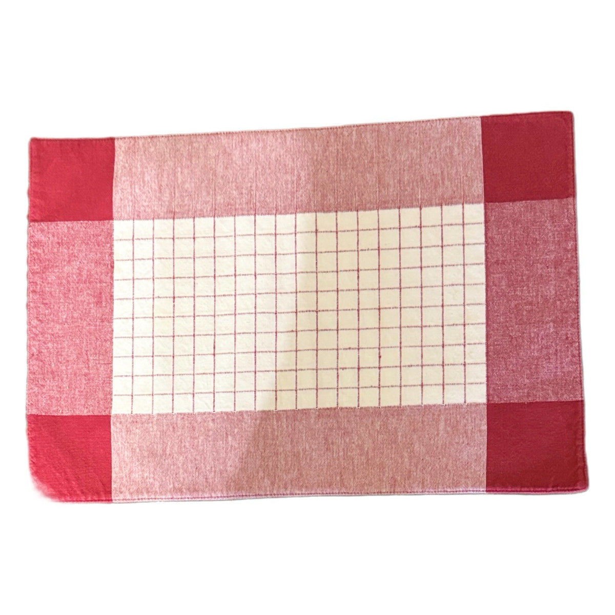 Retro Red Checkered Cotton Placemats Set of 6 – Mid-Century Farmhouse Style