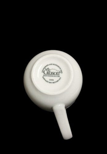 Gibson IMPERIAL BRAID Cup Mug 9 oz Tea Coffee Ceramic White Rope Dots Embossed