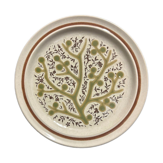 Noritake GREEN TREE 5-Salad Plates Japan Prima-Stone 8328 Dessert Appetizer Dish