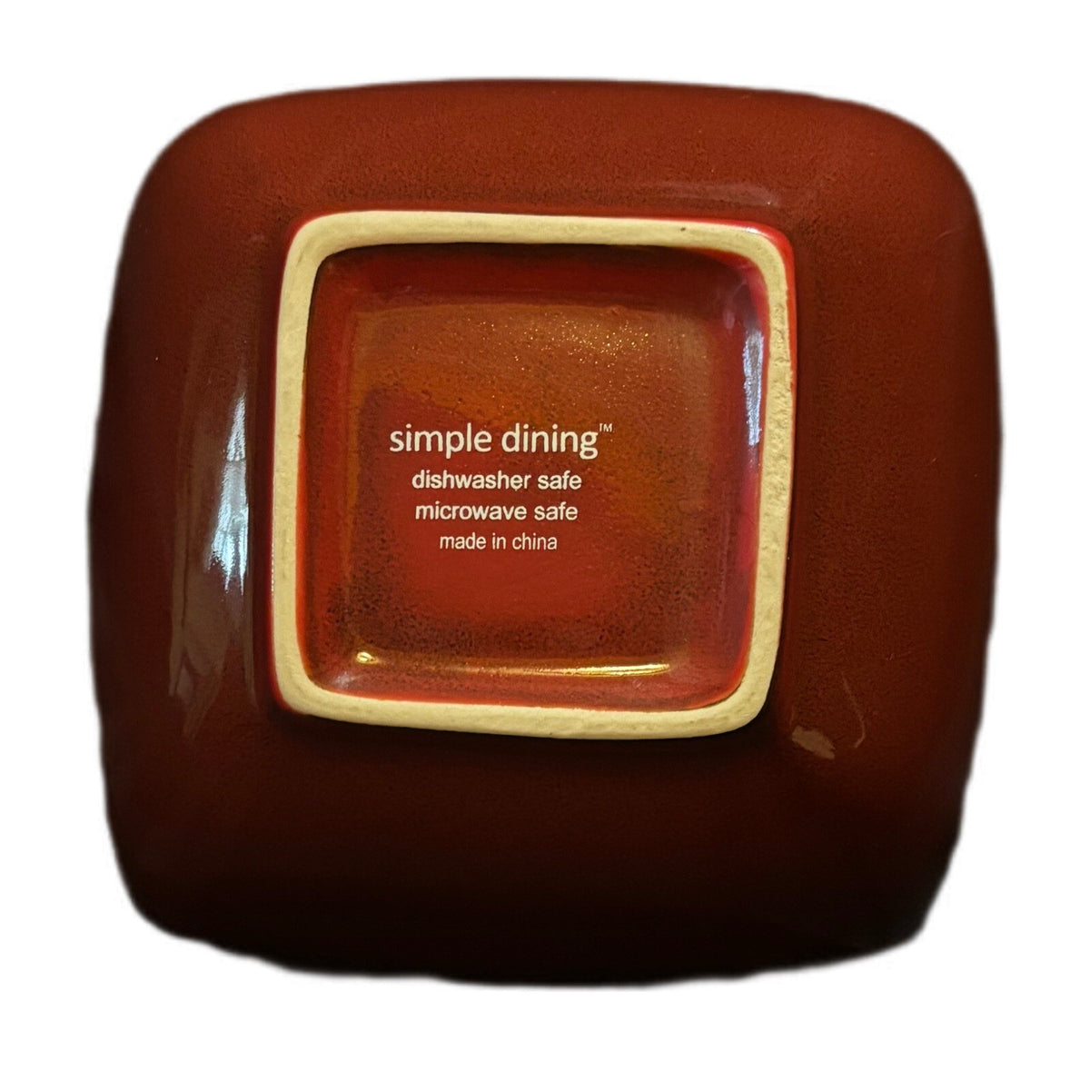 Simple Dining 4-Soup Bowls Solid Burgundy Square Shaped Square Cereal Stoneware