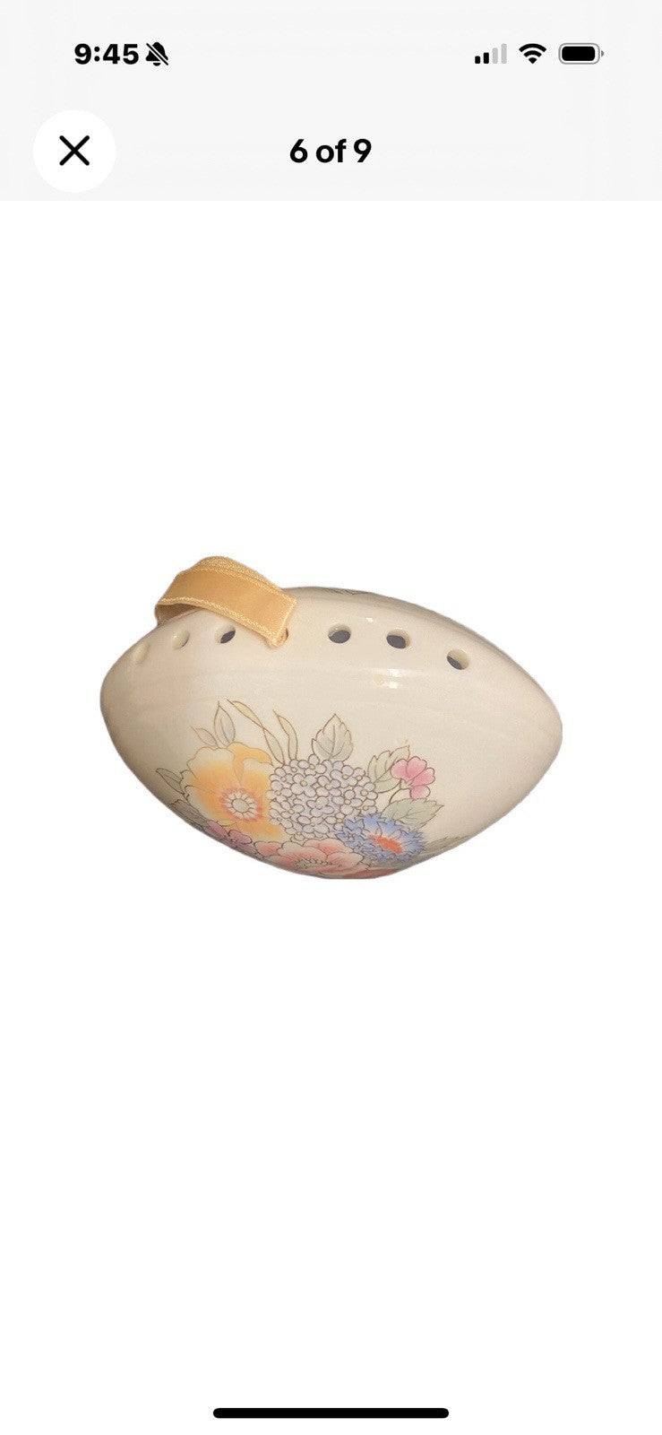 Vintage Ceramic Potpourri Pomander Freshener Floral Fragrance Seashell Shape
