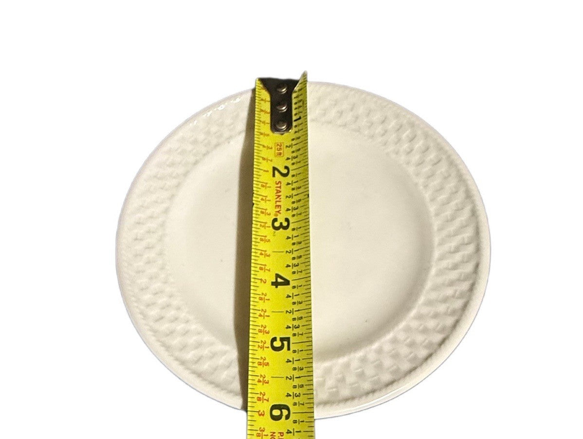 Oneida Wicker 1-Bread & Butter Plate 6” White Basket Weave Ceramic Dessert Dish