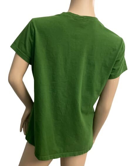 T-Shirt Embossed Deer Target Embellished Tee Woman Girl Top Green L