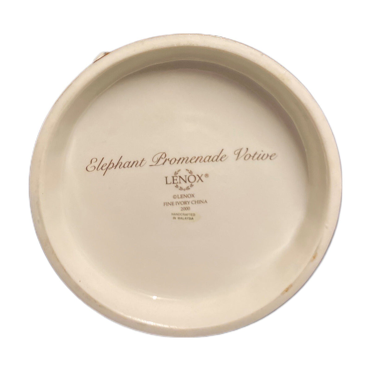 LENOX Elephant Promenade Votive Ivory Fine China Candle Holder 24K Gold Trim