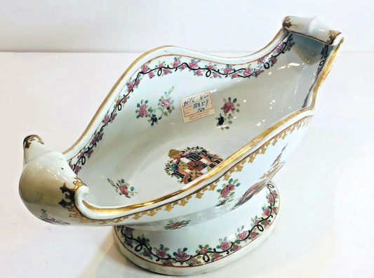 Rare Vintage Chinese Pedestal Bowl Yong Sheng "Eternal Victory" Cai Ci Chang