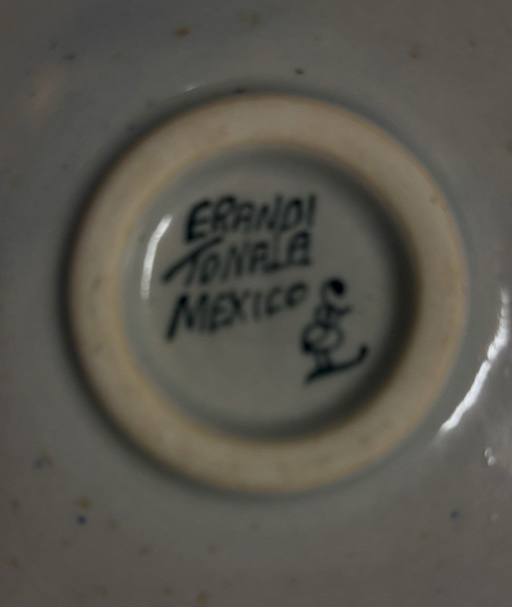 Vintage Set of 4 Erandi Tonala Mexico Hand-Painted Dinner Plates Toscana 11”D
