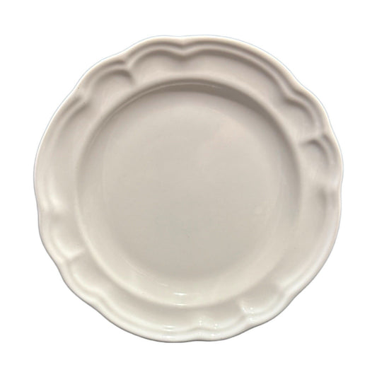 Pfaltzgraff Heirloom White 7.5” Salad Plate Scalloped Vintage Stoneware Dessert