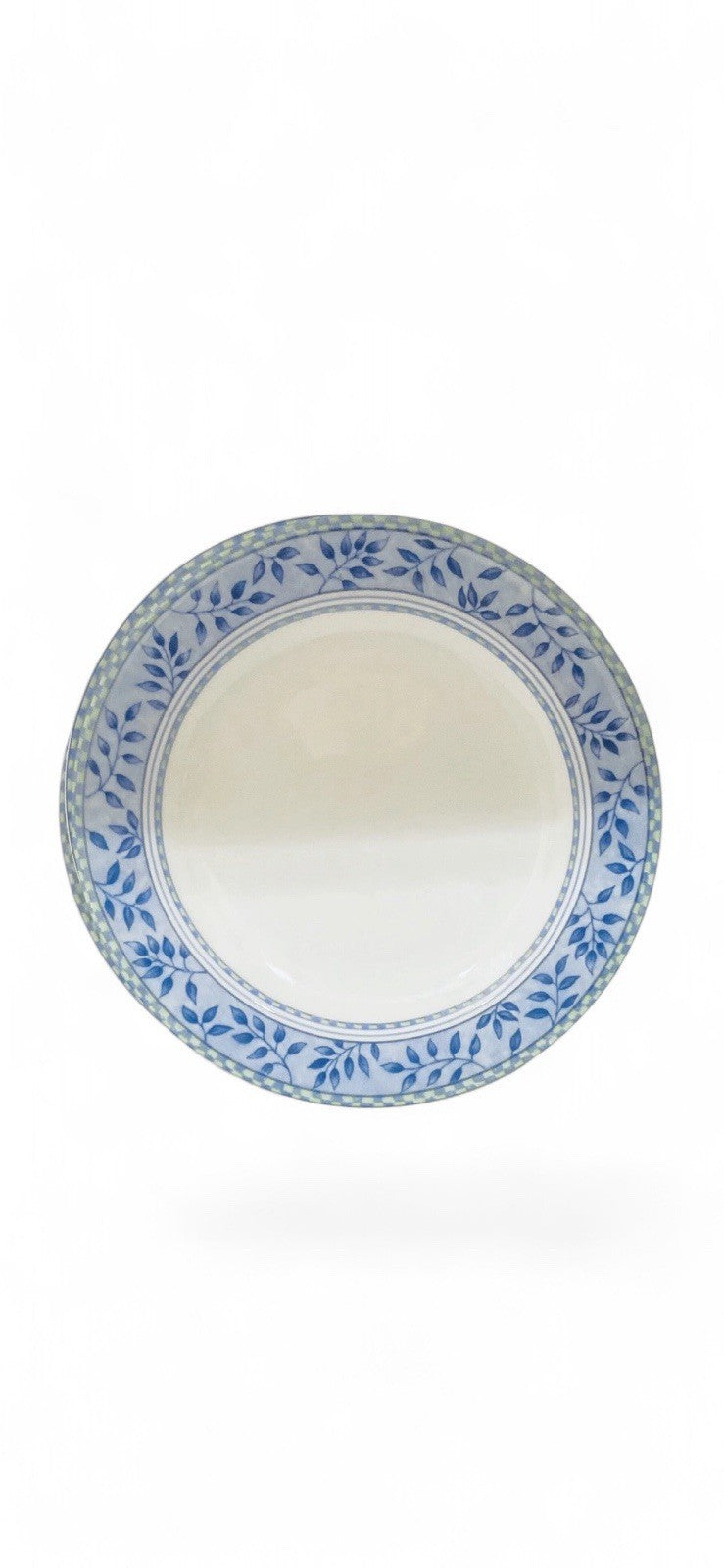 Royal Doulton Rivoli Bread Plates Set of 4 Blue Green Leaves Checkered Band