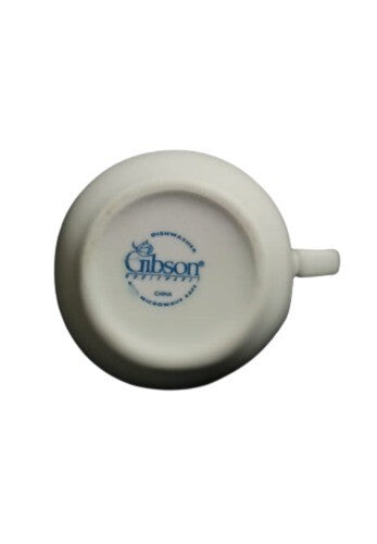 Gibson Designs IMPERIAL BRAID Creamer White Embossed Rope Dots Ceramic Dish 11oz