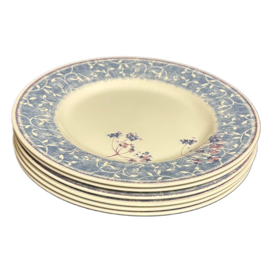 Pier 1 Blueberry Spray Set Of 6 Dinner Plates Earthenware England 10 3/4”D