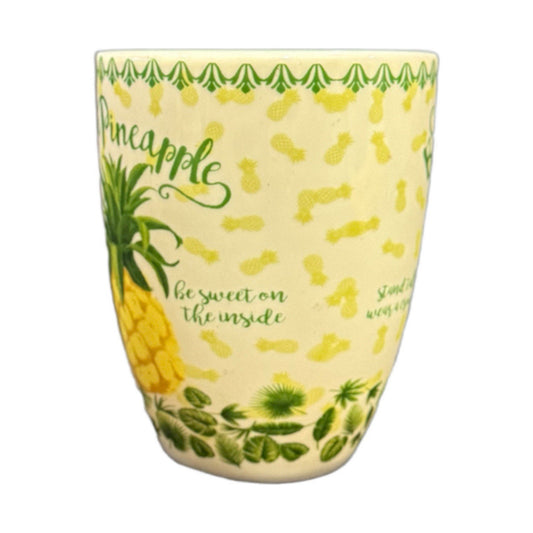 Unique Divinity Pineapple Mug – Be a Pineapple Quote – Tropical Ceramic Cup
