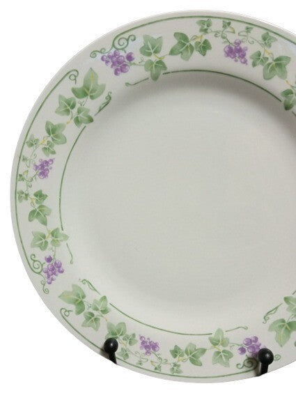 Gibson ENGLISH IVY Salad Plate 7 ¾” D Purple Grapes & Trim Green Leaves Dessert