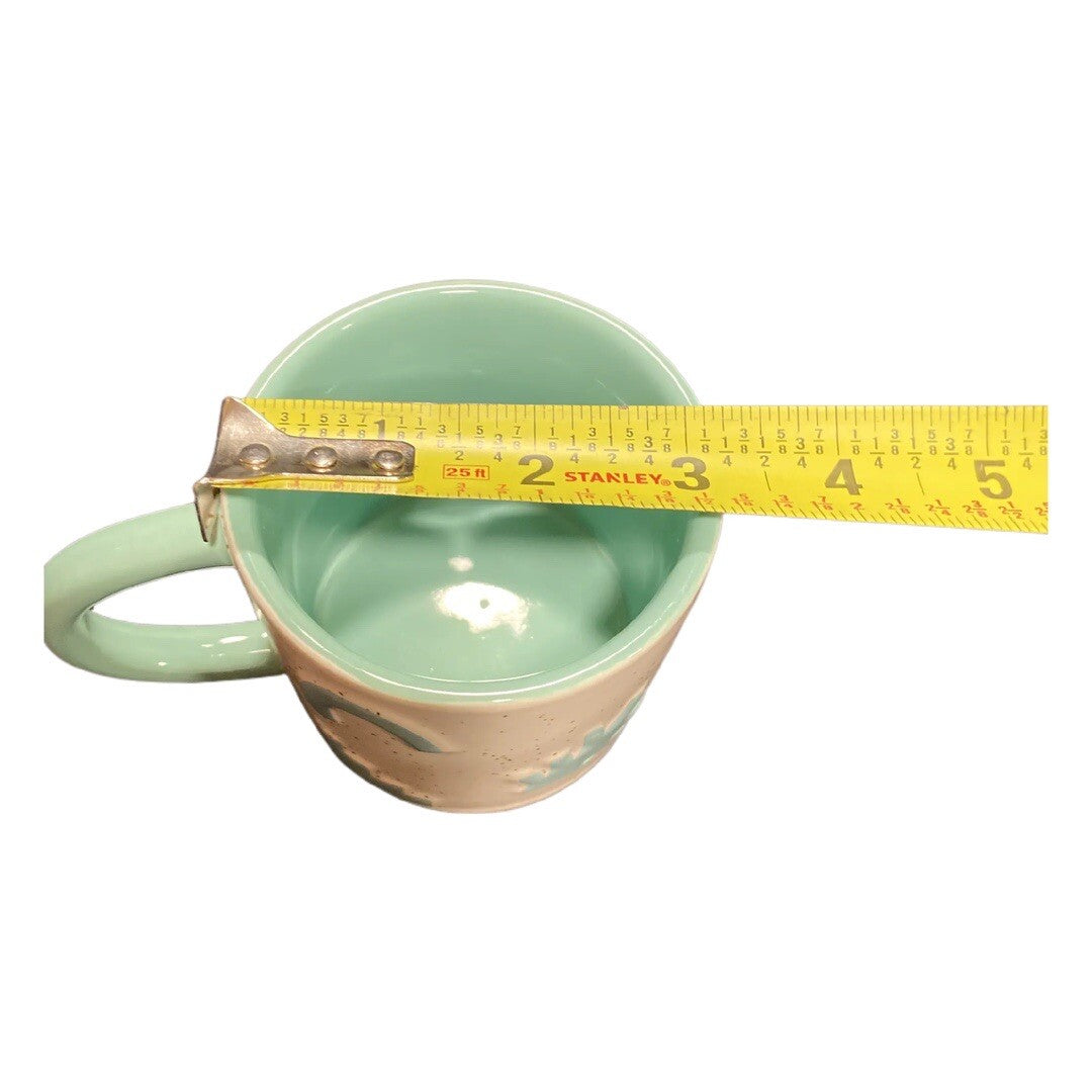 Maven Ceramic Coffee Mug Teal Art Deco Speckles 7 Oz. Tea Milk Chocolate Cup